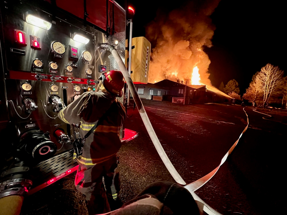 firefighters battling clubhouse fire